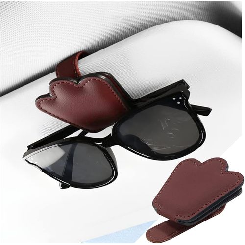 Generic Porte-lunettes de voiture en cuir,Étui à lunettes,support de  lunettes de soleil magnétique à prix pas cher