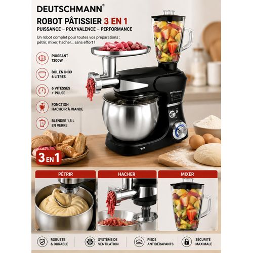 Deutschmann أجهزة روبوت متعددة الوظائف بعجانة 6 لتر - image 7