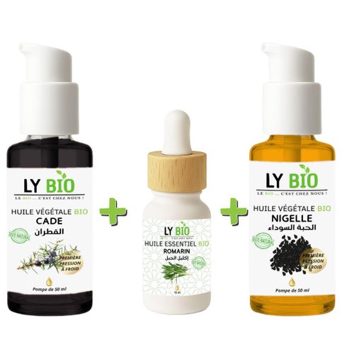 product_image_name-LY BIO-PACK HUILE CADE 50ML - POMPE + HUILE ESSENTIEL ROMARIN 10ML + HUILE NIGELLE 50ML - POMPE-1