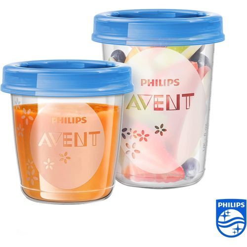 Philips Avent Pots de conservation 10x180 ml et 10x240 ml avec Couvercles  associés et Cuillère de Sevrage à prix pas cher
