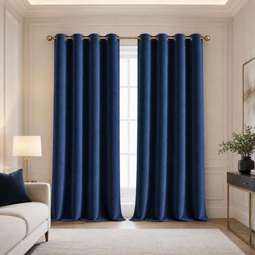 Jaune Rideaux Velours Double Epais avec Doublure Matelassée à Oeillets, Rideau Thermique Isolant Anti Froid et Chaleur pour Porte D'entrée Fenetre, Rideau Occultant Thermiques Phonique Epais 1 Pièces