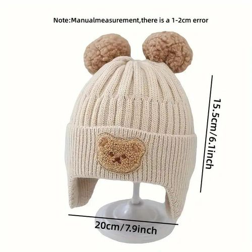 product_image_name-Generic-Bonnet chaud pour les bébés et les enfants, chapeau d'hiver à orteils motif ours-4