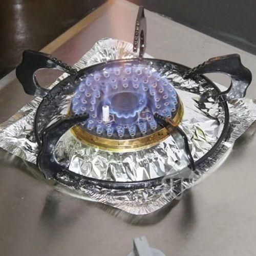 product_image_name-Generic-Pack De 8Pcs de Housses de Brûleur de Cuisinière Carrées Feuille de Gaz-1