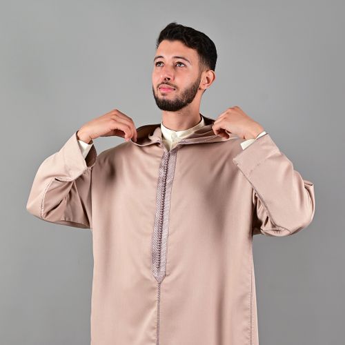 product_image_name-Jabador Maroc-جلابة مليفة خياطة اليد رفيعة  - بيج-2