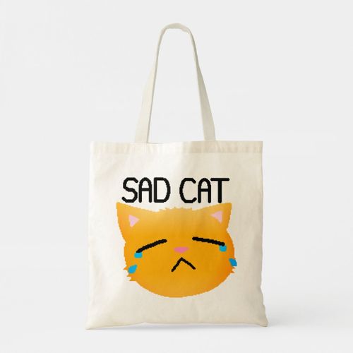 product_image_name-Generic-Tote Bag T-shirt Pixel Sad Orange Cat Unique, haute qualité-3