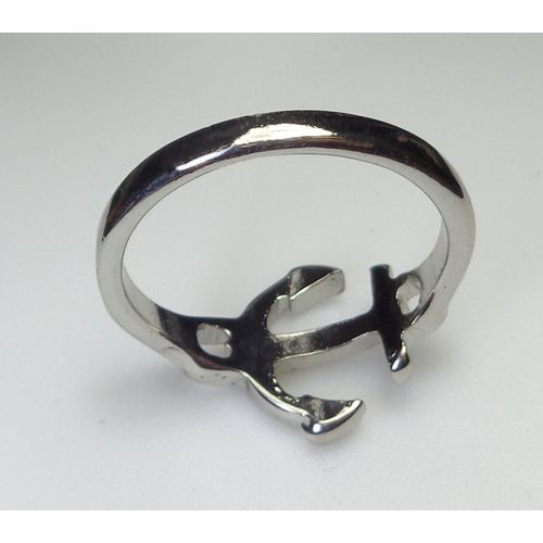 product_image_name-Generic-خاتم مرساة بحرية - خواتم معدنية للرجال والنساء - لون مطلي بالفضة-3