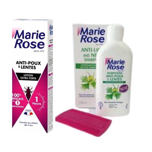 MARIE ROSE Shampooing anti-poux & lentes avec peigne 125ml pas cher 