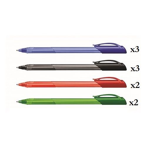 Claro 10 Stylo CL-3537 noir, bleu, vert et rouge à prix pas cher