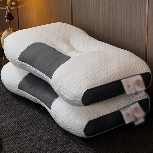 product_image_name-Generic-Oreiller Ergonomique Blanc & Gris – Confort Cervical Premium-6