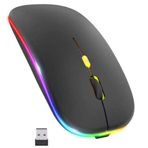 Souris sans fil rechargeable, souris Bluetooth silencieuse mince