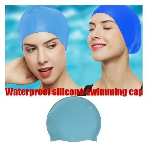 Generic Bonnet de natation élastique en silicone-Chapeau de