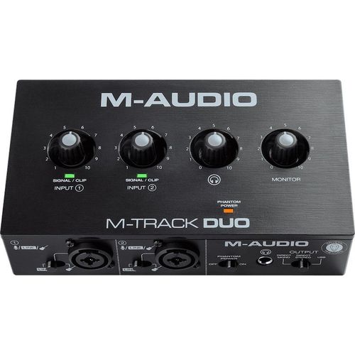 M Audio M-Audio M-Track Duo Interface Audio / Carte Son USB pour  Enregistrement, Streaming, Podcast avec Entrées XLR, Ligne et DI, ainsi  qu'un Pack de Logiciels à prix pas cher