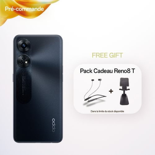 Reno8 T - 8Go Ram - 256Go Rom - 100 MP Camera - Midnight Black + Pack Cadeau