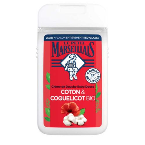 product_image_name-Le Petit Marseillais-Gel Douche Extra Doux au Lait de Coton & Coquelicot, 250 ml-1
