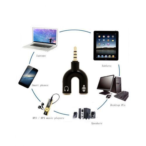 product_image_name-Generic-Headset Adapter Kit U Shape 3.5mm Y Splitter For Audio Headphone And MIC-2