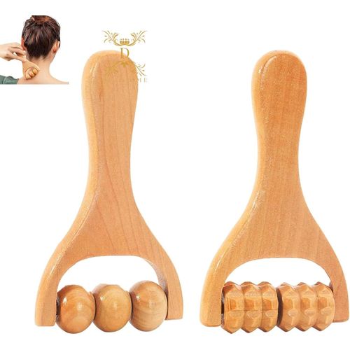 product_image_name-Generic-massage en bois Lot de 2 rouleaux de  pour les mains, massage musculaire, outils de massage en bois, auto-massage, taille, cuisse, dos, rouleau de massage, bâton de massage, rouleau pour les mains, libération musculaire complète du corps et massage-1