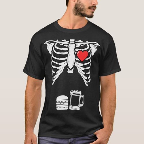 product_image_name-Generic-Skeleton Pregnancy Burger Beer Xray Halloween Soo T-Shirt-1