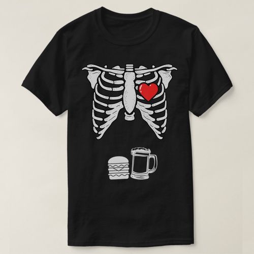product_image_name-Generic-Skeleton Pregnancy Burger Beer Xray Halloween Soo T-Shirt-2