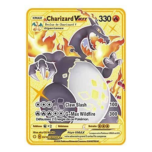 Generic Carte Pokémon SELECT Gold VMAX - Carte Métal Gold Edition  Collector- Carte RARE à prix pas cher