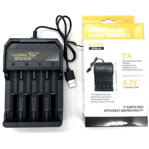 Generic 4 Piles Rechargeables + Chargeur Usb Universel 4.2v 2A et 3.7v sans  emballage à prix pas cher