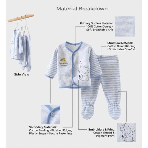 product_image_name-Generic-Ensemble 5 pièces 4 saison pour nouveau-né garçon,en 100%coton ,animation style bébé de 0 à 3 mois-5