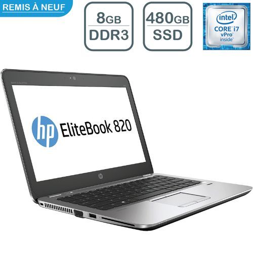 Hp PC Portable EliteBook 820 G3 12HD / i7-6éme / 8GB / 480GB SSD [REMIS À  NEUF] à prix pas cher