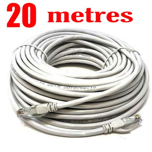 Câble Ethernet 20m, reseau LAN Cable ethernet Cat 6 Haut Debit