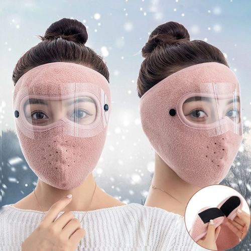 Generic Nouveau Masque facial anti froid avec lunettes coupe vent