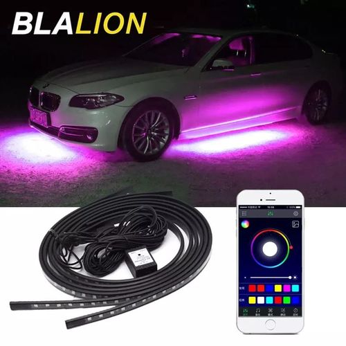 Generic Bande lumineuse RGB LED sous la voiture, 12V, IP65, contrôle par  application, couleur fluide, Tube 4 pièces 2/90*2/120 , lumière néon ,shop  3d à prix pas cher