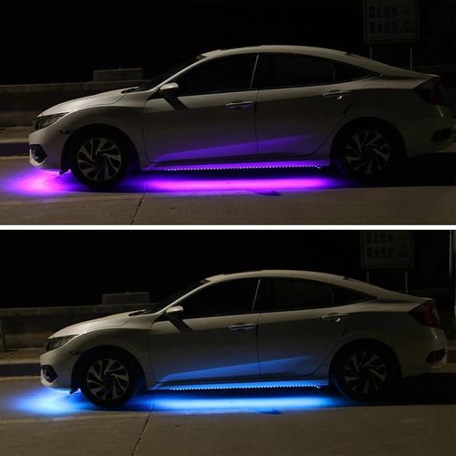 Generic Bande lumineuse RGB LED sous la voiture, 12V, IP65, contrôle par  application, couleur fluide, Tube 4 pièces 2/90*2/120 , lumière néon ,shop  3d à prix pas cher