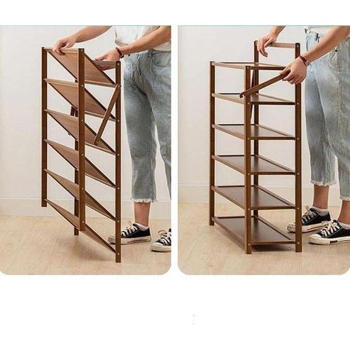 product_image_name-Generic-Étagère à Chaussures Pliable en Bambou Écologique-6