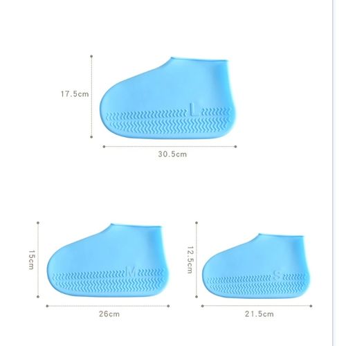 Couvre-chaussures unisexe en Silicone, imperméable, réutilisable,  antidérapant, contre la pluie - Bleu