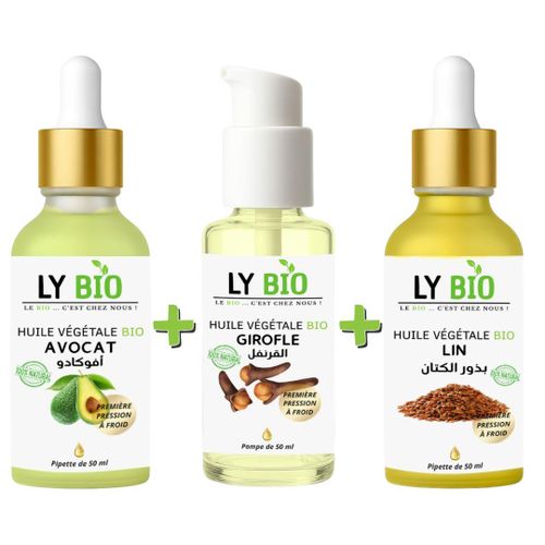 product_image_name-LY BIO-PACK HUILE AVOCAT 50ml - PIPETTE + HUILE GIROFLE 50ML - POMPE + HUILE LIN 50ML - PIPETTE-1