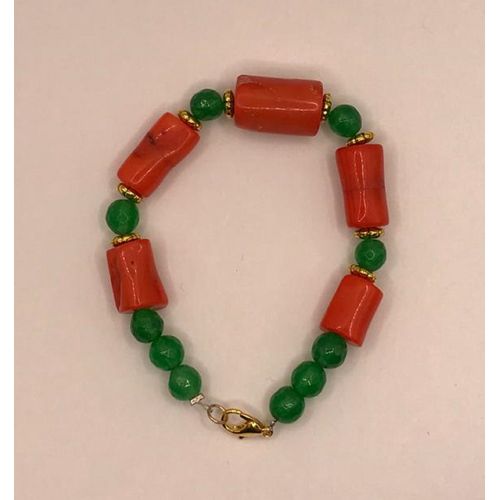 product_image_name-Hbachou-Bracelet en pierres corail et perles emeraude -3