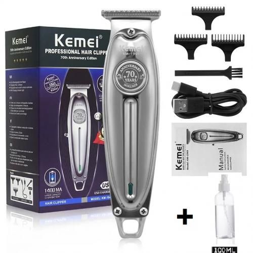 Kemei Tondeuse en métal à cheveux professionnel rechargeable