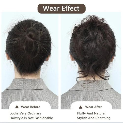 product_image_name-Generic-Chignon synthétique, Chignon en désordre, Pince à griffes, Morceau de cheveux bouclés ondulés, Extensions de queue de cheval, Scrunchie postiches pour les femmes-4