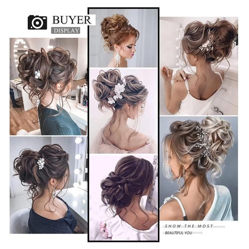product_image_name-Generic-Chignon synthétique, Chignon en désordre, Pince à griffes, Morceau de cheveux bouclés ondulés, Extensions de queue de cheval, Scrunchie postiches pour les femmes-5
