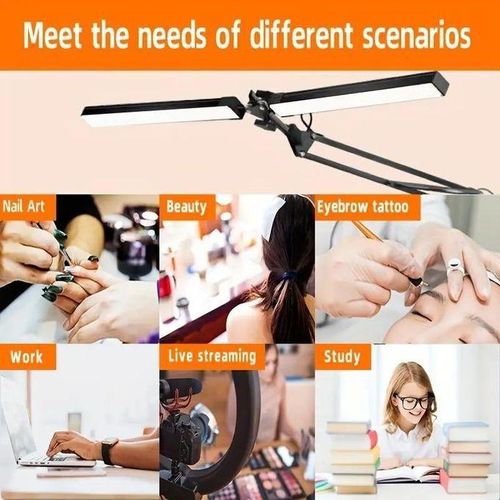 product_image_name-Generic-مصباح مكتب LED بقوة 24 واط برأس مزدوج مع ذراع قابل للتعديل - إضاءة احترافية متعددة الاستخدامات للمكتب، والجمال، والبث المباشر والدراسات-5