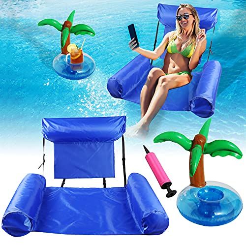 Hamac gonflable flottant pour piscine, matelas à air inclinable