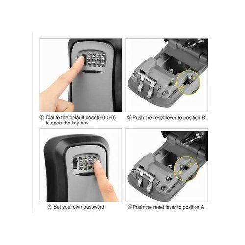 product_image_name-Generic-Porte-clé serrure à combinaison murale étanche 4 chiffres mot de passe 5 clés boîte de rangement facile à fixer coffre-fort maison ou bureau-2