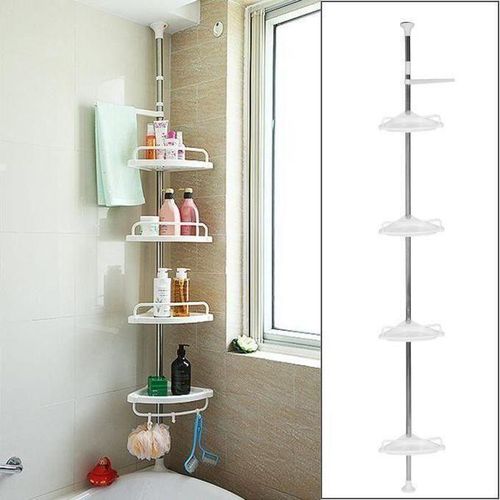 product_image_name-Generic-Étagère de douche d’angle multifonctionnelle – 4 tablettes réglables et porte-serviettes-1
