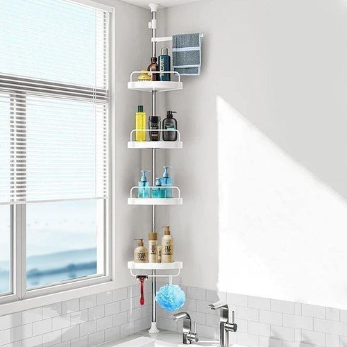 product_image_name-Generic-Étagère de douche d’angle multifonctionnelle – 4 tablettes réglables et porte-serviettes-3