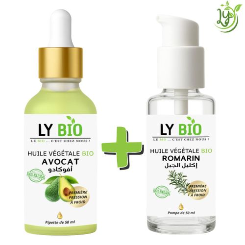product_image_name-LY BIO-PACK HUILE AVOCAT 50ML - PIPETTE + HUILE ROMARIN 50ML - POMPE-1