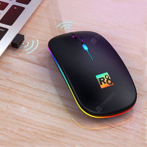 Souris sans fil Rechargeable Bluetooth Souris avec Lumière Rgb