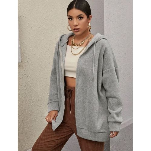 Sweat Femme à Capuche Epais Kuruk - Modèle MJ - Gris Chiné