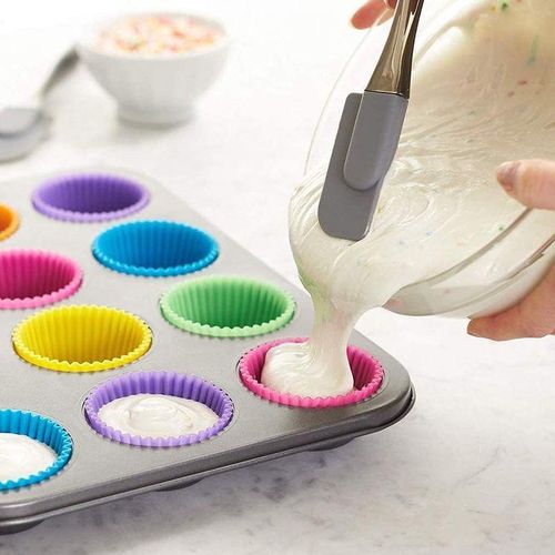 product_image_name-Generic-Cupcakes en Silicone, Moules de Cuisson, Sacs réutilisables antiadhésif, 12 pièces-5