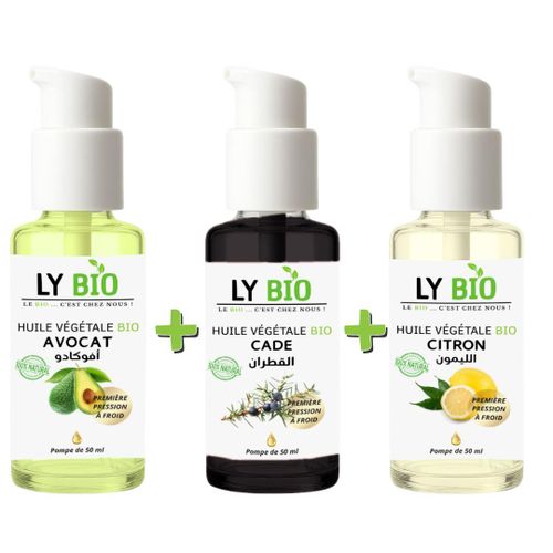product_image_name-LY BIO-PACK HUILE AVOCAT 50ml - POMPE + HUILE CADE 50ML - POMPE + HUILE CITRON 50ML - POMPE-1