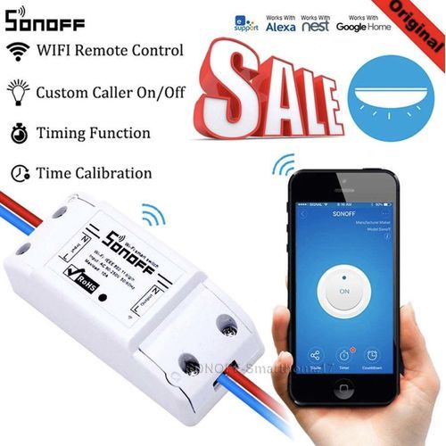 SONOFF – interrupteur intelligent Wi-Fi BasicR2, contrôle à