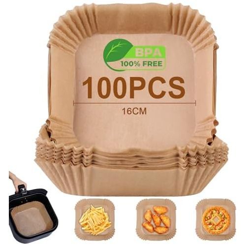 product_image_name-Generic-مقلاة هوائية ورق طبخ ورق زبدة مربع مقلاة هوائية 100 قطعة-1