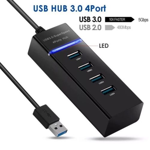 Hub USB Adaptateur Alimenté 4 Ports USB (3.0) à Haute Vitesse